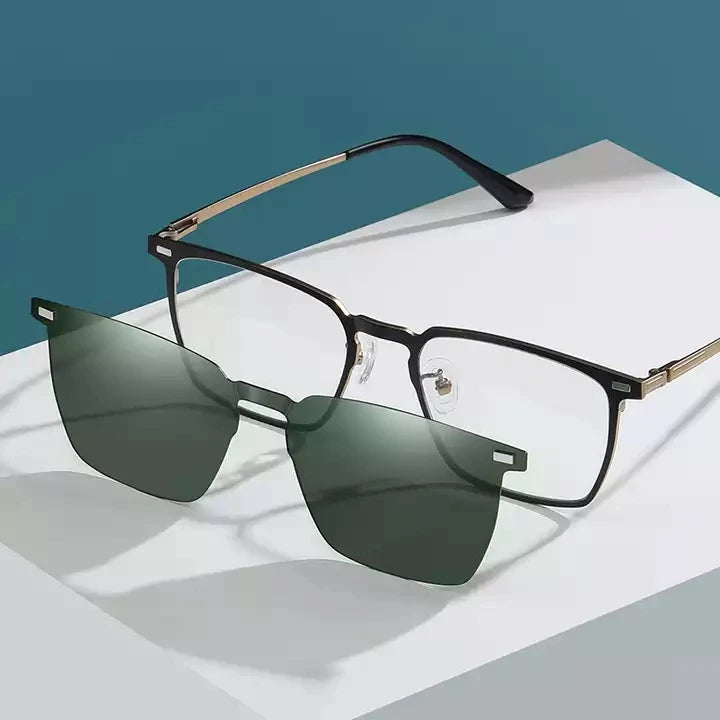 Best Selling Glasses Magnetic Dual Use Glasses Clip-On Sunglasses Metal Frame Blue Light Blocking Eyewear