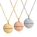 Personalized Blank Round Pendants Jewelry Pvd 18k Gold Filled Stainless Steel Blank Stamping Discs Customize Necklace