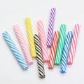 Handmade Clay Lollipop Figurine 50mm Polymer Clay Candy Stick Canes Rainbow Color for DIY Crafts Slime Accessories