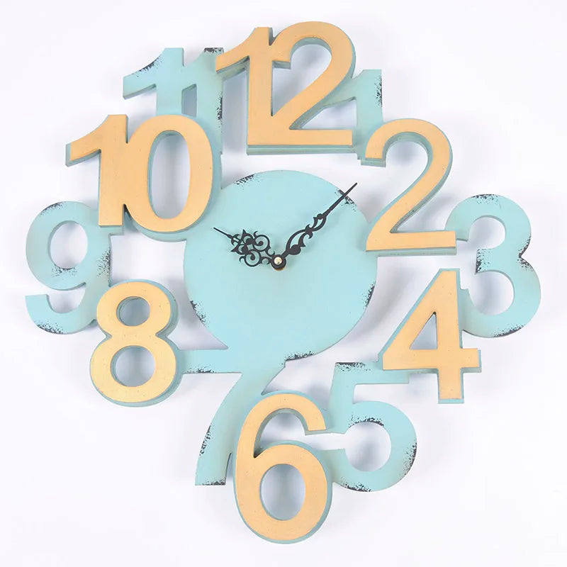 51*50CM Modern Decorative Wall Clocks Living Room Creative Wall Decoration Art Wood Clock Decor for Home