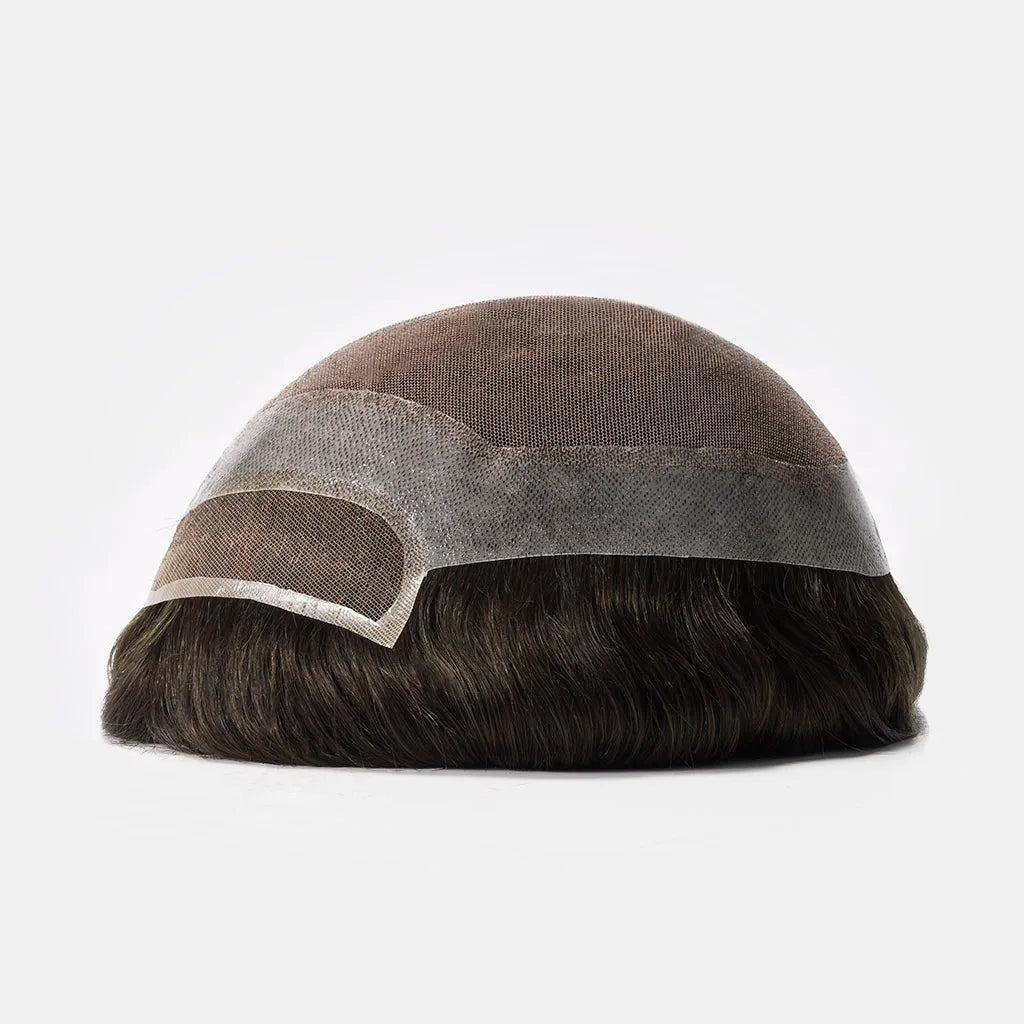 Stock Newtimes Hair Natural Front French Lace Hairline100% Human Hair Toupee Men Hair Replacement Systems