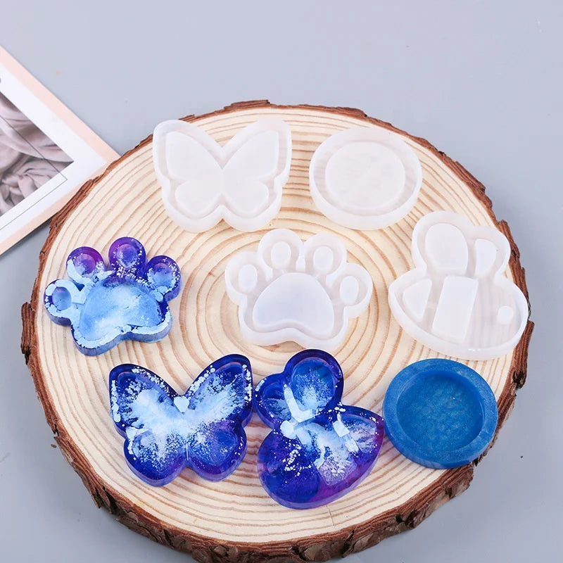 Kawaii Resin Shaker Mold Crystal Silicone Molds with Butterfly Paw Bee