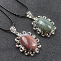 DIY Very Fine Quality Indian Agate Gemstone Dangle Earrings Alloy Pendants for Ladies