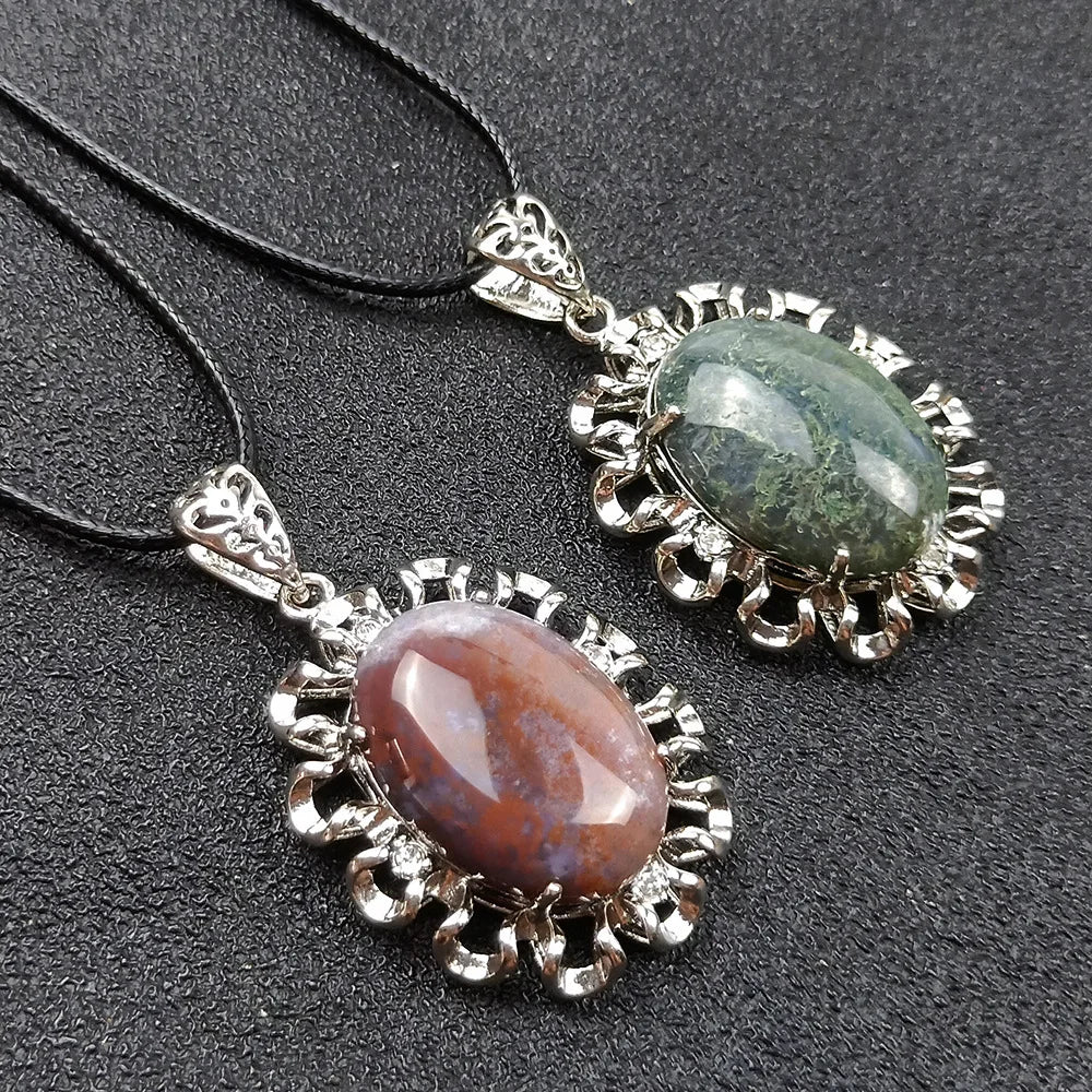 DIY Very Fine Quality Indian Agate Gemstone Dangle Earrings Alloy Pendants for Ladies