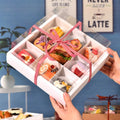 Wholesale Nine-Grid Transparent Dessert Cake Box Elevated White Kraft Paper with Lid Matt Lamination for Gift Packing