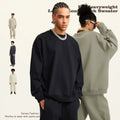 Heavyweight Terry 440G Loose Round Neck Solid Color Sweater Men's and Women's Fashion Brand Pure Cotton Sweater