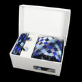 Custom Wholesale Fashion Business Wedding Necktie Red Striped Men Silk Tie Neckties Set Hanky Cufflinks With Gift Box