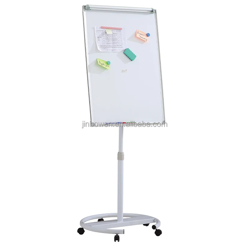 KBW 36 X 24 Inches Height Adjustable Portable Mobile Aluminum Alloy Frame 15mm Thick Board Whiteboard Flip Chart Easel Stand