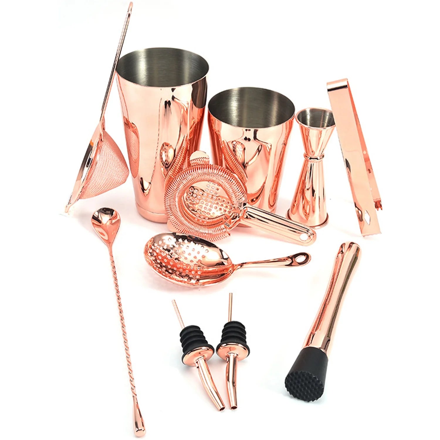 11 Pieces Bar Tools Shaker Bar Set Stainless Steel Cocktail Shaker Set Barware Tools Bar Accessory Tools