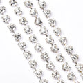 8mm Wide Glass Crystal Trimmings Silver Star Rhinestone Metal Cup Chain Ribbon Diy Jewelry Making Garment Shoes Accessories