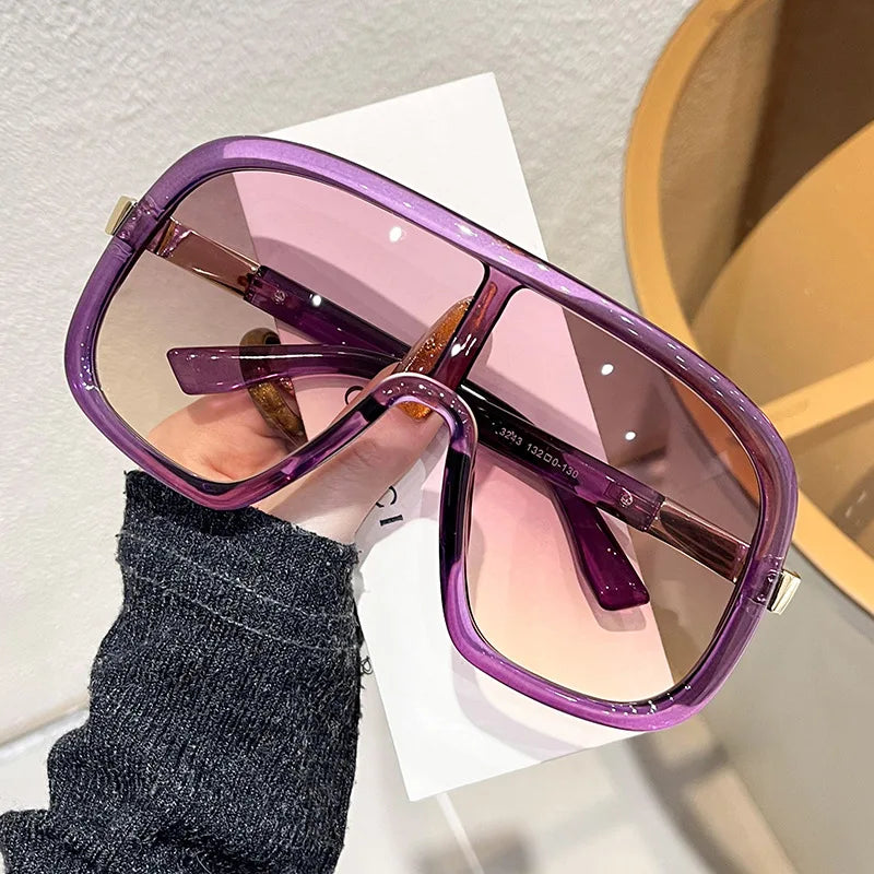 Unisex Fashion Y2K Retro Vintage Sun Glasses Oversized Sports Shades Futuristic pilot Women Sunglasses 2026