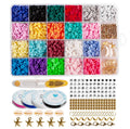 6mm 4500pcs Soft Flat Round Rondelle Heishi Polymer Clay Beads Kit With Letter Spacer Beads Pendants for DIY Jewelry Set