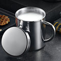 Lihong Reusable 12oz 14oz Double-Walled Stainless Steel Insulated Travel Tumbler Milk Cup Handle Steel Lid Sublime Coffee Mug