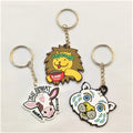 Manufacturer Wholesale 2D 3D Embossed Letter Cute Lovely Animal Design Customize PVC Rubber Key Chain With Silver Key Ring
