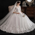 AL0953 2025 Spring New Lace Wedding Dress White Ball Gown with Half Sleeve and Floor Length Plus Size Bridal Main Dress