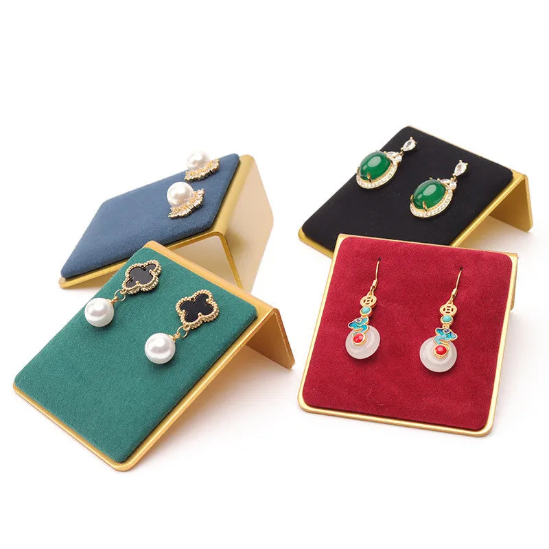 Fashion L-shape Multi-color Metal Jewelry Showcase Earrings Display Stand