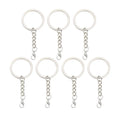 PD195-196 25/30mm Key Ring with White Lobster Clasp and Jump Ring Environmentally Friendly Electroplating Metal Accessories