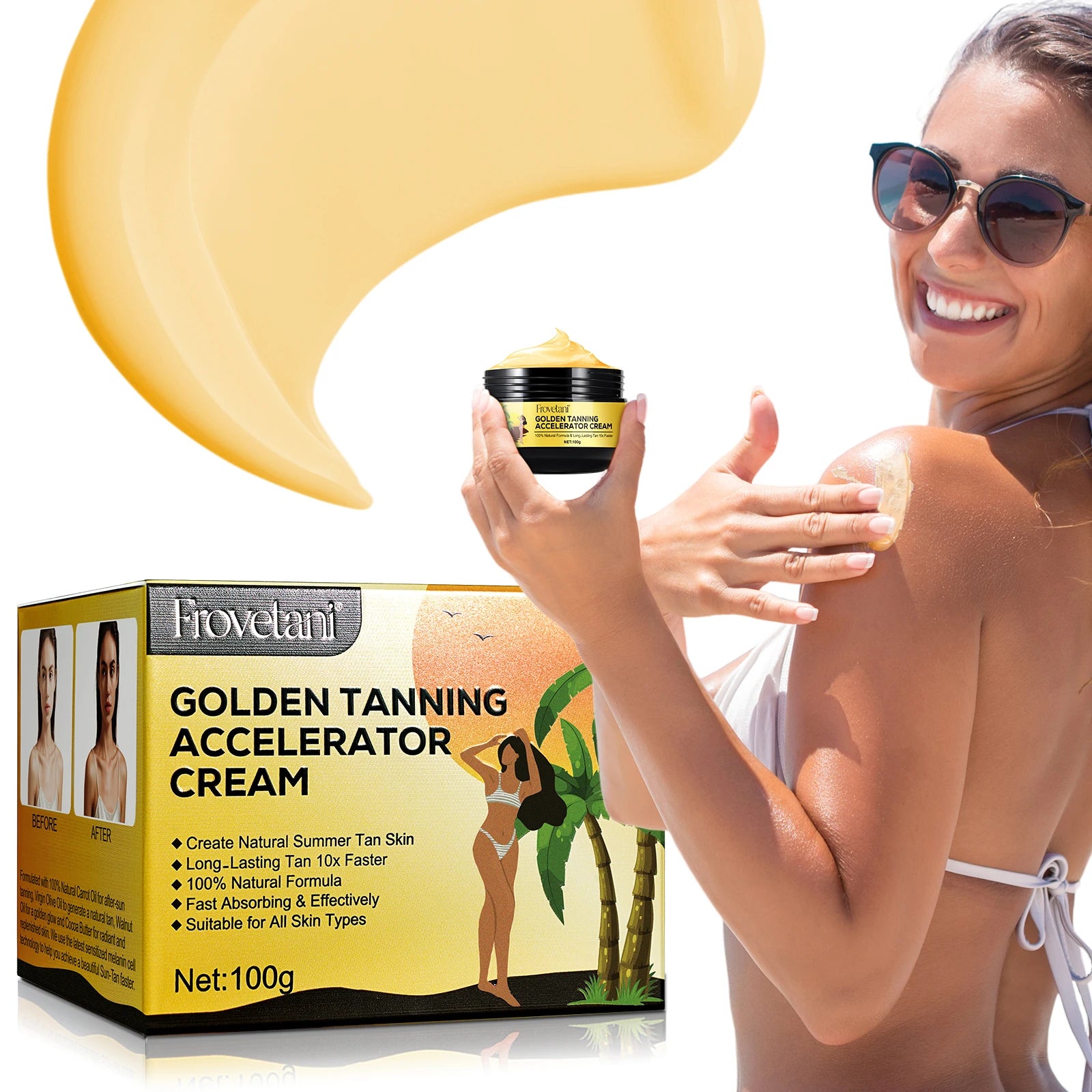 Private Label OEM Bronzing Sunless Tanning Cream Lotion Natural Organic Vegan Tanning Accelerator Cream