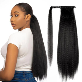 AliLeader Hot Selling Afro Kinky Straight Wrap Around Hair Extension Ponytail
