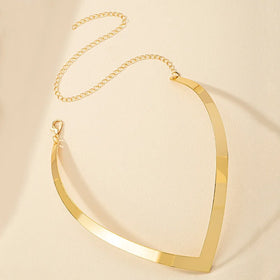 BOXUAN Gold Plated Punk Hip Hop Geometric Choker Necklace for Women Anniversary Gift Party Fashion 2024 New
