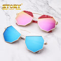 STORY STY-V035 Wholesale Fashion Sun Glasses Polygon Retro Square Brand Designer Women Sunglasses