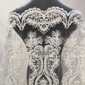 Customized Wholesale Wedding Dress Bridal Gown Evening Fabric White 3D Luxury French Bead Lace Fabric