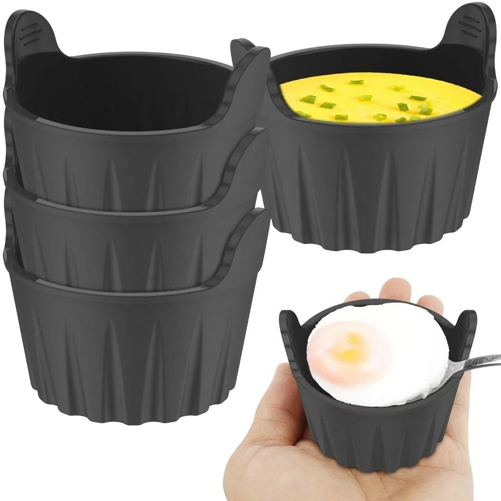 Design Creme Brulee Porcelain Souffle Custard Cup Muffin Cupcake Mold Silicone Ramekins for Air Fryer Egg Poacher