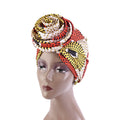Online Hot Sale Hat Products African Style Satin Lined Short Beanie Bonnets With Flower Large Stock