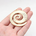 Textured Spiral Pendant 54x47mm Gold Tone Zinc Alloy Finding for Boho Handbag Decoration MegaBDM