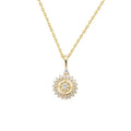 Shescity Trendy Rose Gold Plated Necklace Minimalist Designer Brass Zircon Compass Charm Silver Pendant Necklace Jewelry
