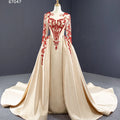 Jancember RSM67047 2021 Designs Simple Long Sleeve Luxury Wedding Dress Bridal Gown