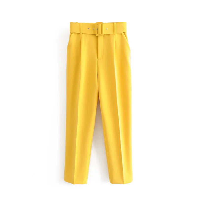 Women Elegant Trousers Zipper Fly Solid Ladies Streetwear Casual Trousers With 17 Colors
