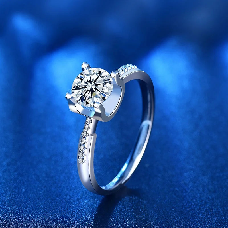 XJZ013 925 Silver Moissanite Wedding Ring 1ct D Color Moissanite Diamond Tauren Claw Rings Women's Antique Style Rings