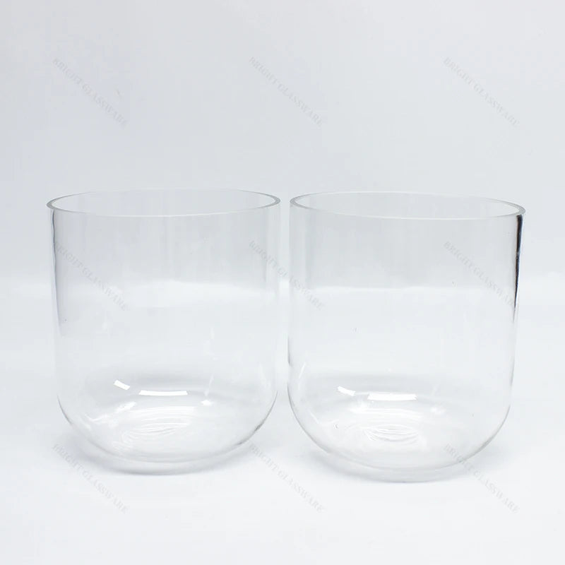 Clear Stocked Round Bottom 1200ml 2400ml Glass Candle Jar Empty Vessel for Candle Making
