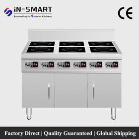In-Smart Commercial Industrial Use Electric Induction Cooker Stainless Steel Restaurant Rack Style Hob Stovetop 220V 3500W Easy