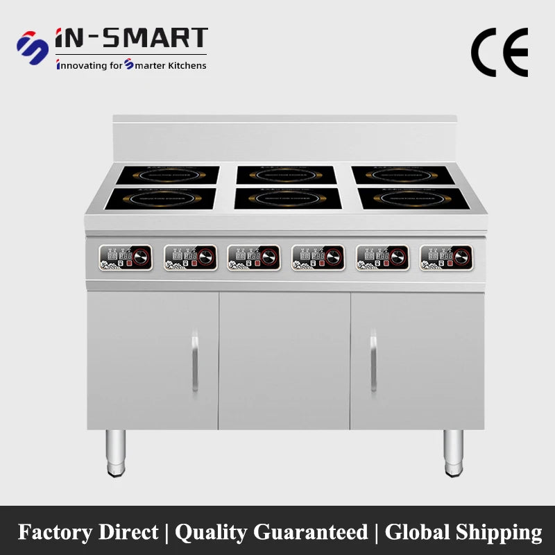 In-Smart Commercial Industrial Use Electric Induction Cooker Stainless Steel Restaurant Rack Style Hob Stovetop 220V 3500W Easy