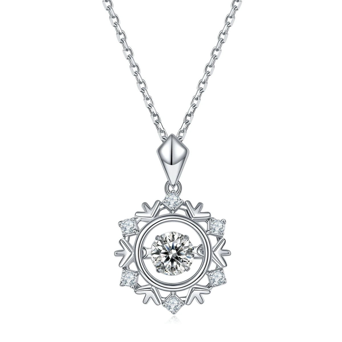 OLDQ Abiding Fine Jewelry Drop Shipping Simple Elegant Designs 925 Sterling Silver Twinkle Setting Moissanite Diamond Necklace