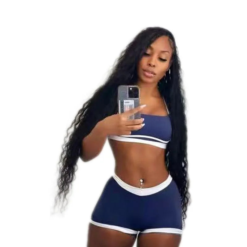 KY Custom Femme 2 Pieces Athletic Sportswear Breathable Ladies Gym Tops and Shorts
