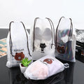 Clear Customizable Drawstring Bag Printed Logo Frosted Clothing Packaging Drawstring Bags