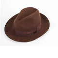ND107 Cloche Wool Felt Hat Adult Woolen Fedora Hat Gentleman Wool Caps Wide Band Felt Wool Hat