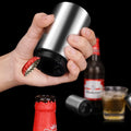 Kitchen Gadgets Metal Stainless Steel Push Down Magnetic Automatic Beer Bottle Opener for Bottle Drinking