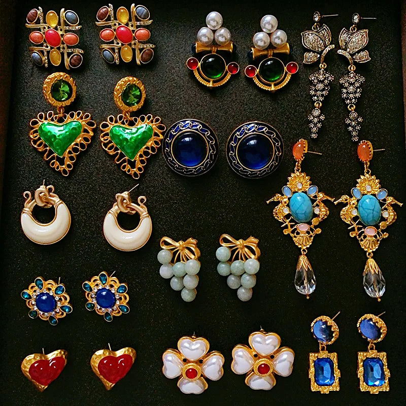 Fashion Za Metal Diamond Strawberry Drop Earrings for Women Trendy Korean Resin Geometric Pendant Earrings Jewelry Party Gifts