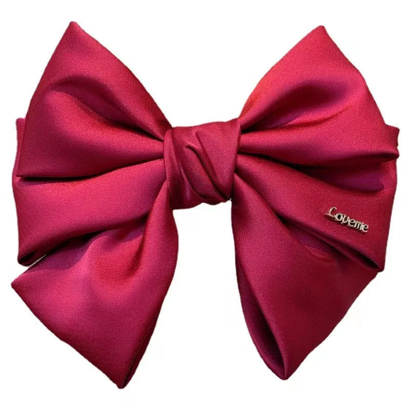 Hair Bows for Women Big Black Red Bows Hair Barrettes Cute Large New Year Hair Bow Clips