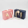 Newest Customized Luxury Drawer Box Packaging with Handle Kraft Paper Embossing Recyclable Gold Foil for Clothing & Shoes