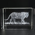 3D Laser Engraving Tiger Glass Model Cube Crystal for Decoration Gifts