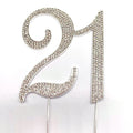 Bling Crystal 21 Birthday Cake Topper - Best Keepsake | 21st Party Decorations Silver