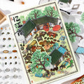 4 Sheets Per Pack of Stickers Song Time Word Painting Three Bombs National Style 3D Three-dimensional Cabin Handbook Stickers MegaBDM