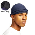 Wholesale Hair Accessories Solid Cotton Double Layer Satin Lined Durag Braid Halo Turban Headwrap for Women Men
