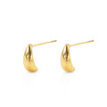 Chris April Waterproof in Stock 316L Stainless Steel PVD Gold Plated Simple Design Mini Waterdrop Stud Earrings