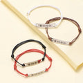 Engraving logo Bracelet Stainless Steel Silver 18k Gold Rectangular Personalized ID Stamping Blank bar Charm Couple Bracelets